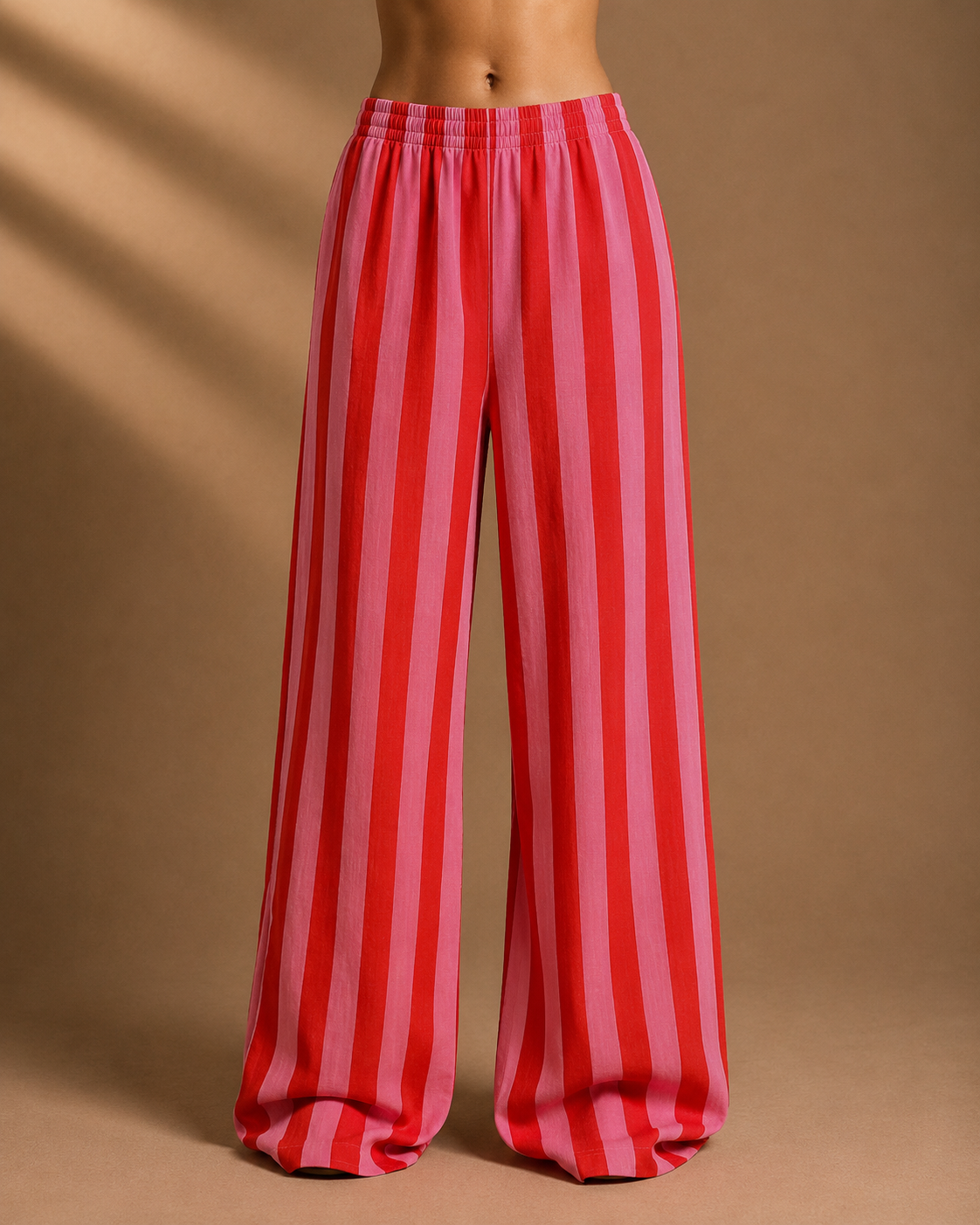 Wide leg striped pants